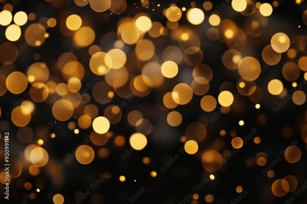 Blurred golden bokeh on black background Blurred golden bokeh on black background