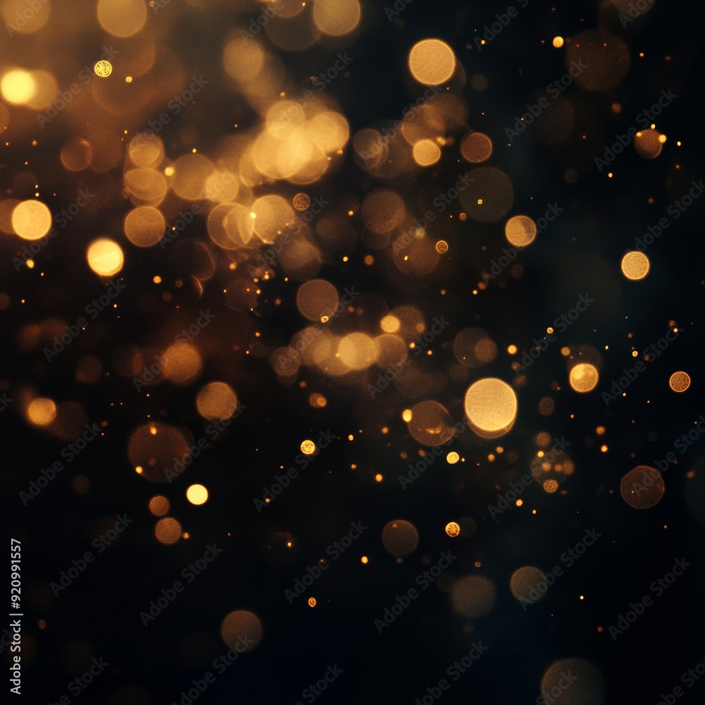Blurred golden bokeh on black background Blurred golden bokeh on black background