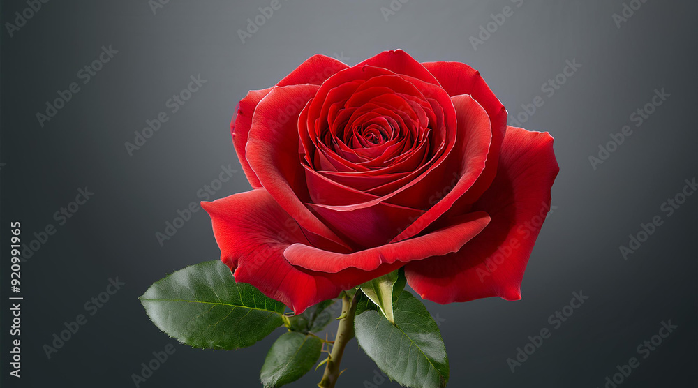 Fototapeta premium red rose isolated on black
