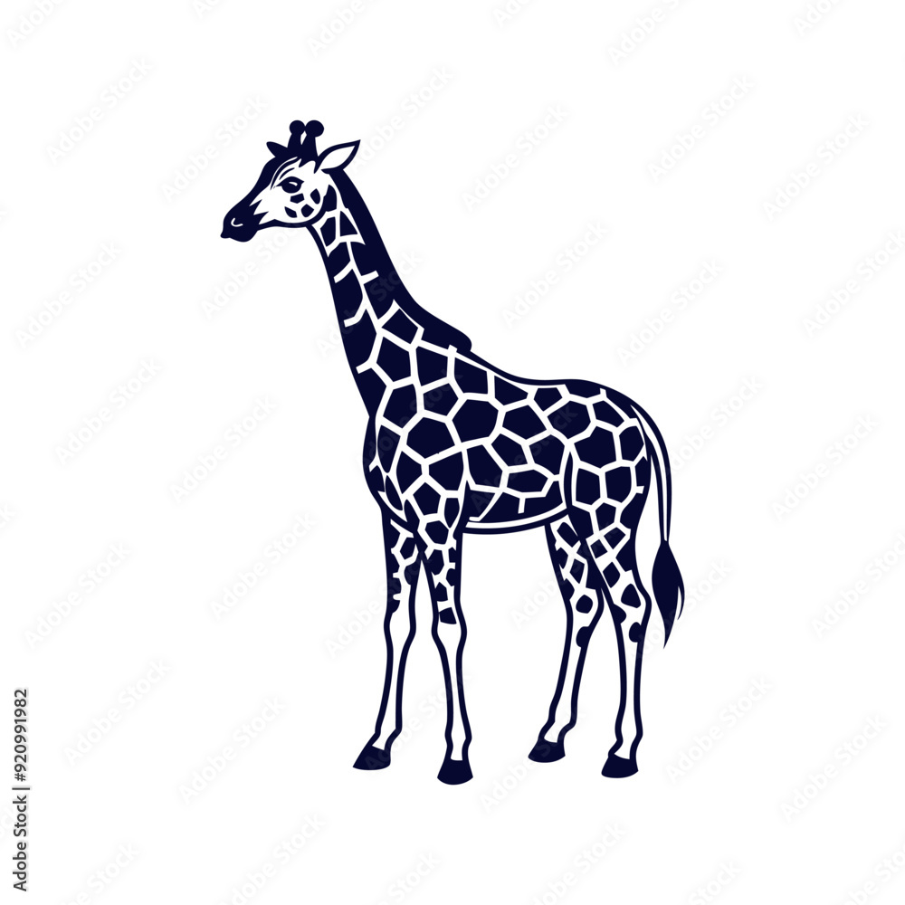 Fototapeta premium Giraffe silhouette vector Clipart isolated design illustration 