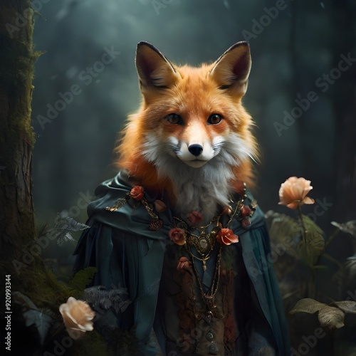 Wallpaper Mural Ethereal fox in a moody forest  Torontodigital.ca