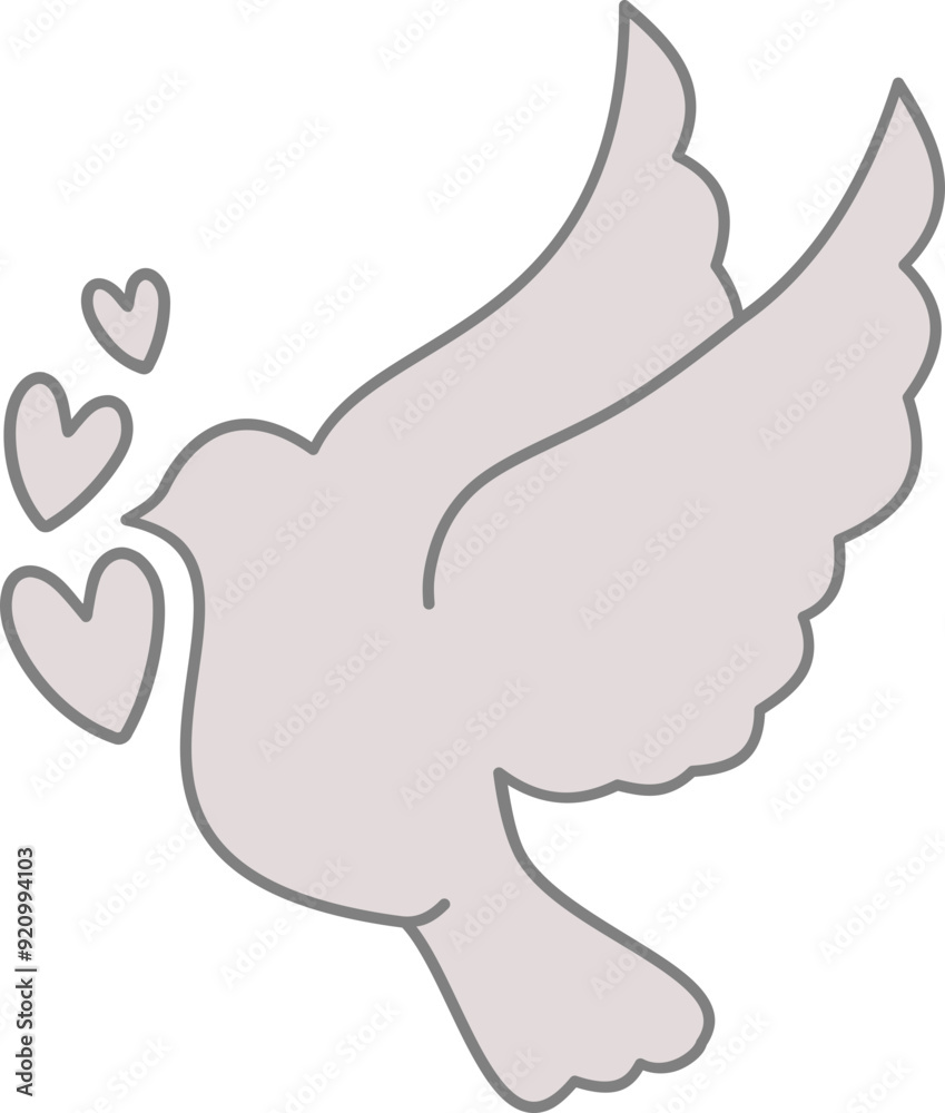 Dove Hearts Vector Illustration Dove Hearts Vector Illustration