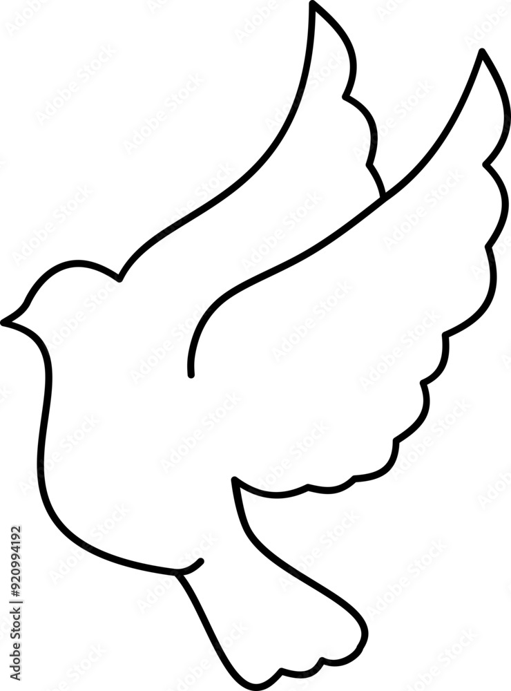 Naklejka premium Dove Outline Vector Illustration