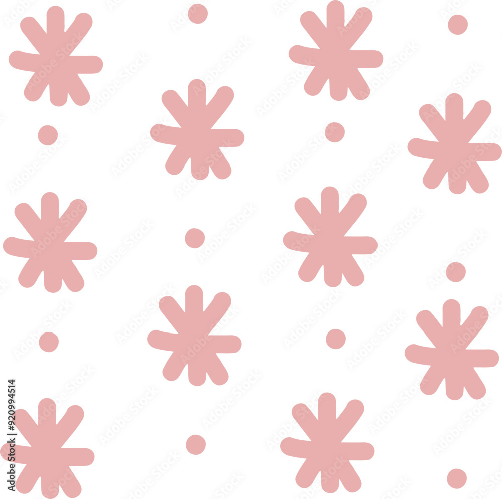 Pink Star Doodle Pattern Pink Star Doodle Pattern