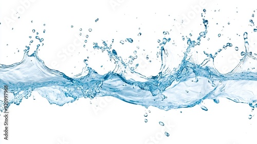 Water Splash on White Background