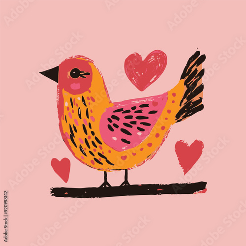 Vector quirky crying valentine's heart, groovy cute comic character. Boho doodle modern print, funny hand-drawn playful art