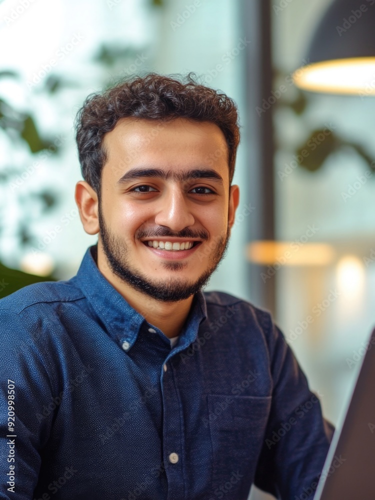 Obraz premium Smiling Young Man in Business Attire