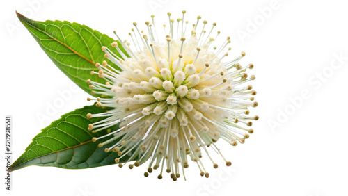buttonbush--flower--isolated-white-background