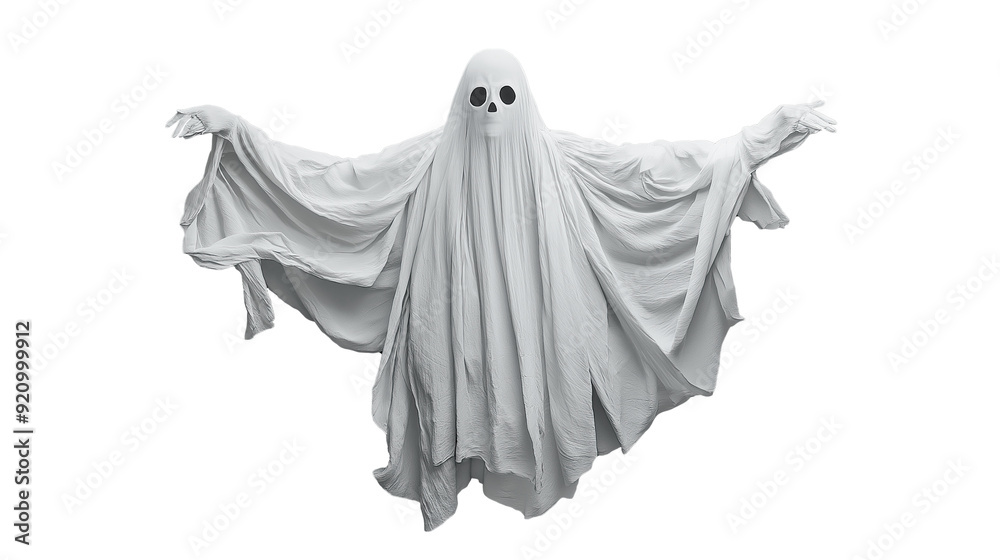 Fototapeta premium White Ghost Floating isolated on transparent or white background