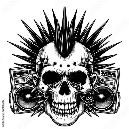 skull punk illustration