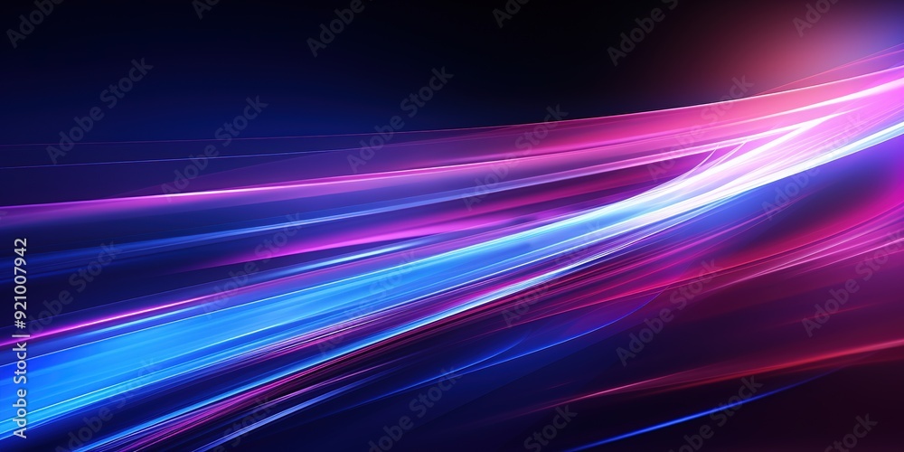 Abstract dark background with glowing blue and purple lines. Abstract dark background with glowing blue and purple lines.