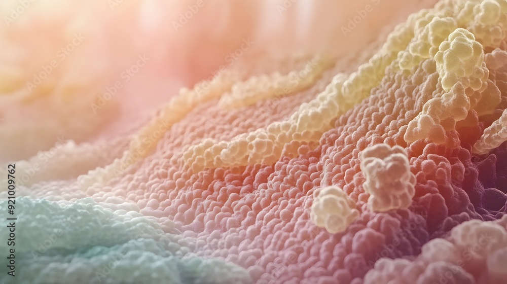 Fototapeta premium Zoomed-in Microscopic View of Skin Cell Epidermis Layers and Textures