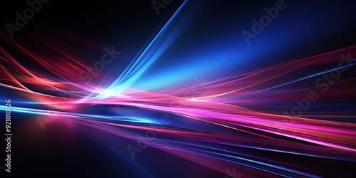 Abstract digital art with glowing pink and blue lines.
