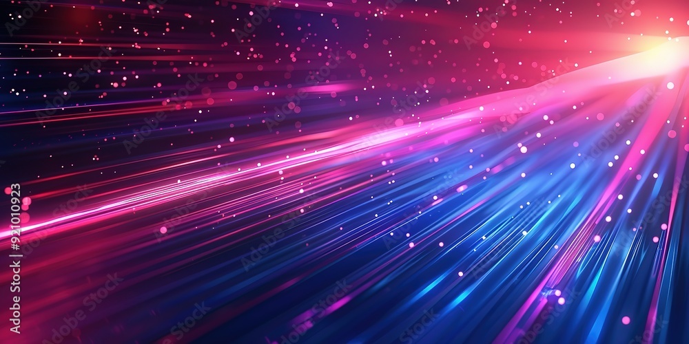 Abstract digital art with glowing pink and blue lines and bokeh. Abstract digital art with glowing pink and blue lines and bokeh.