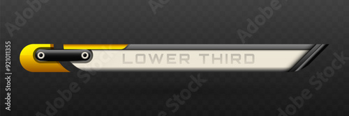 Lower Third Banner in Metallic Silver and Golden Yellow Color for Video Broadcast Screen Presentation Titles
