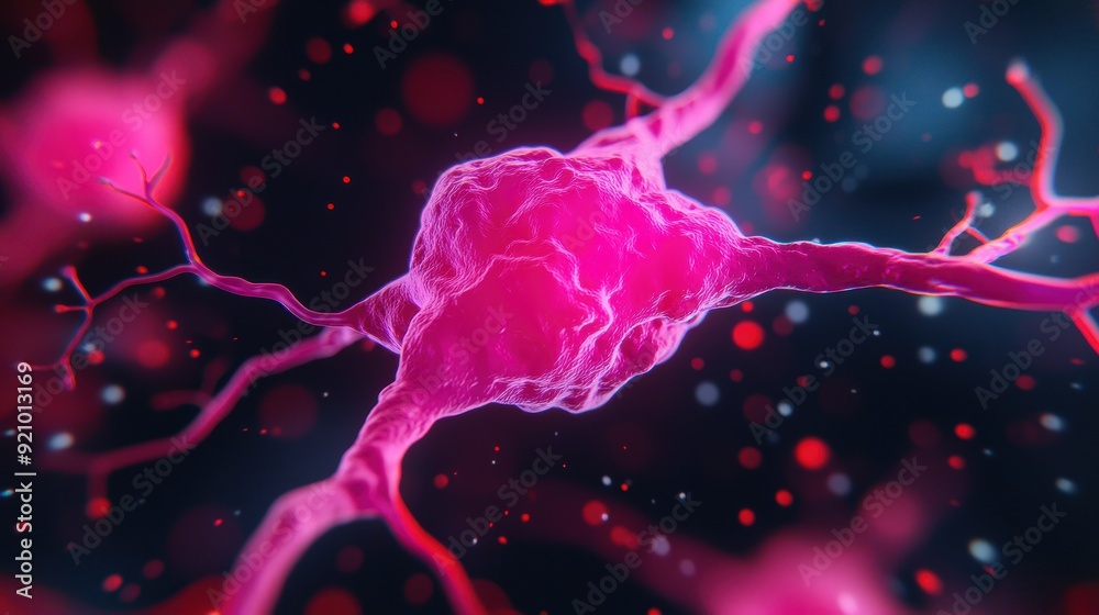 Detailed Microscopic View of Nervous Tissue Neuron Anatomy for Scientific Study with Copy Space in 8K Resolution Detailed Microscopic View of Nervous Tissue Neuron Anatomy for Scientific Study with Copy Space in 8K Resolution