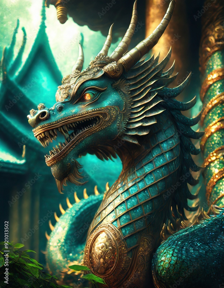 Fototapeta premium chinese dragon in the garden