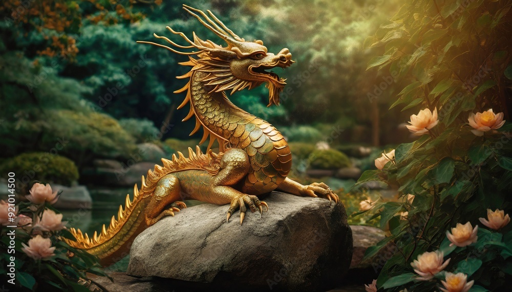 Fototapeta premium chinese dragon in the garden
