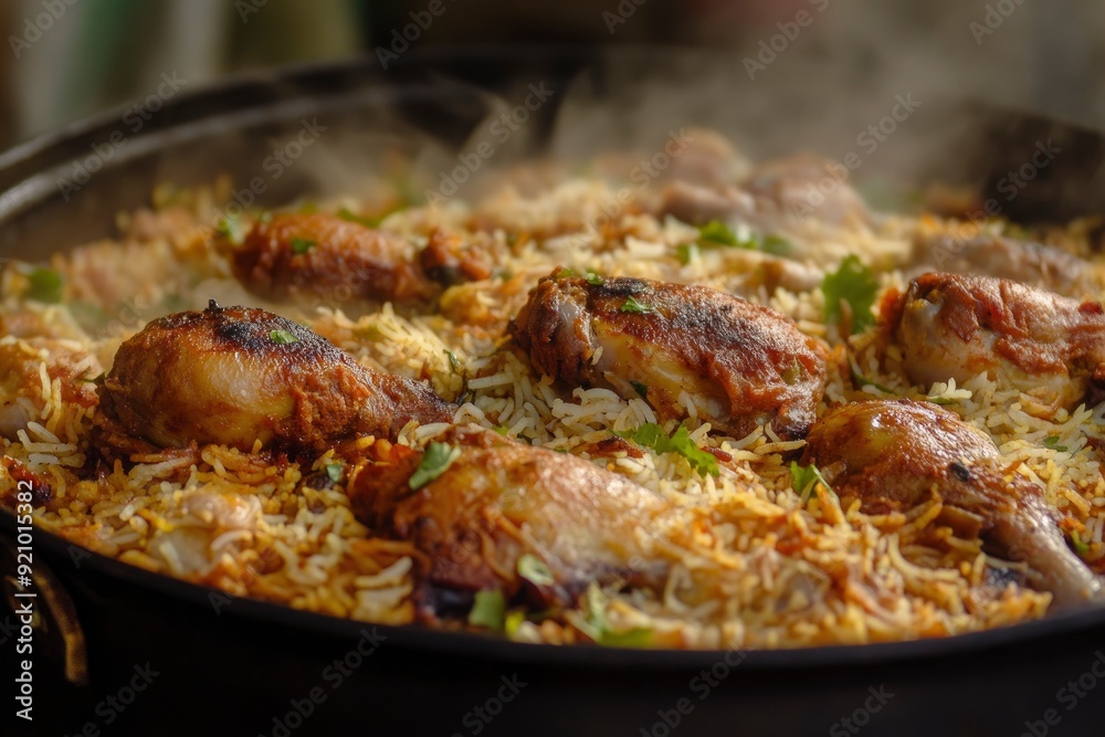 flying Chicken biryani Spicy Indian Hyderabadi biryani - generative ai flying Chicken biryani Spicy Indian Hyderabadi biryani - generative ai