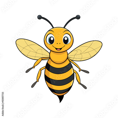 Vector cartoon Honey Bee clipart design template illustration