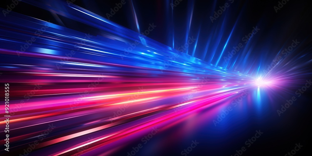 Abstract glowing lines converge to a bright white light. Abstract glowing lines converge to a bright white light.