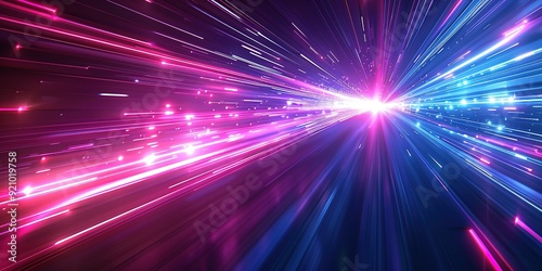 Abstract glowing lines in pink and blue colors.
