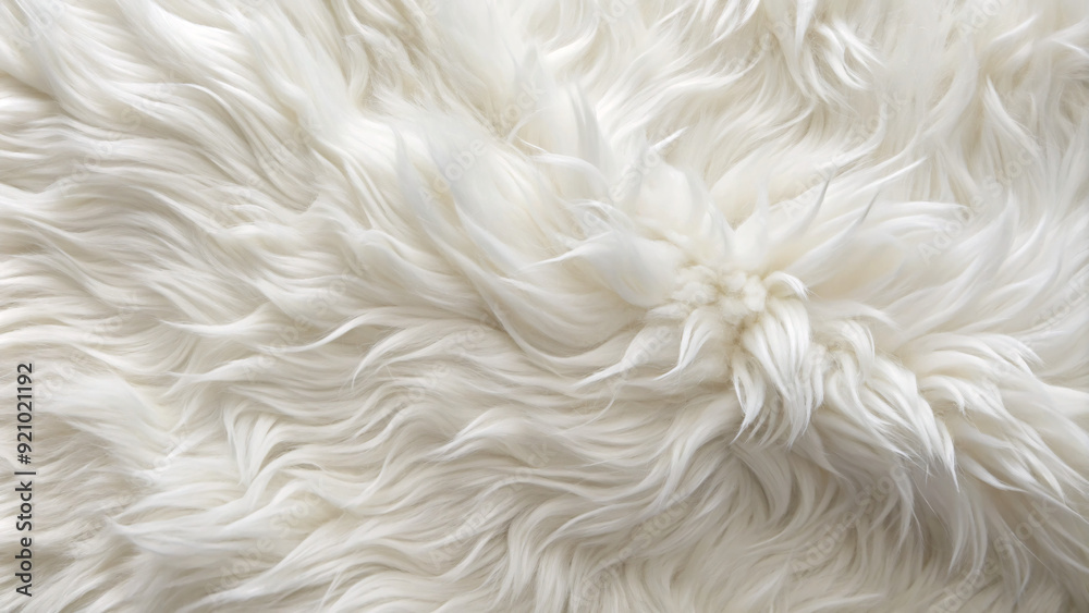 White fluffy fur fabric wool texture background