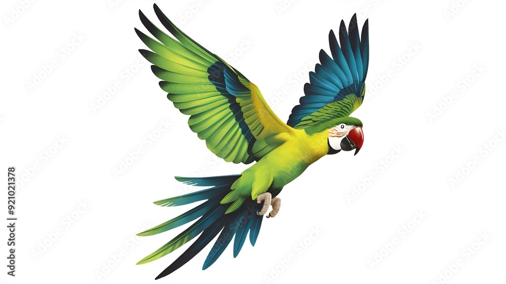 Fototapeta premium A bizarre parrot in midair