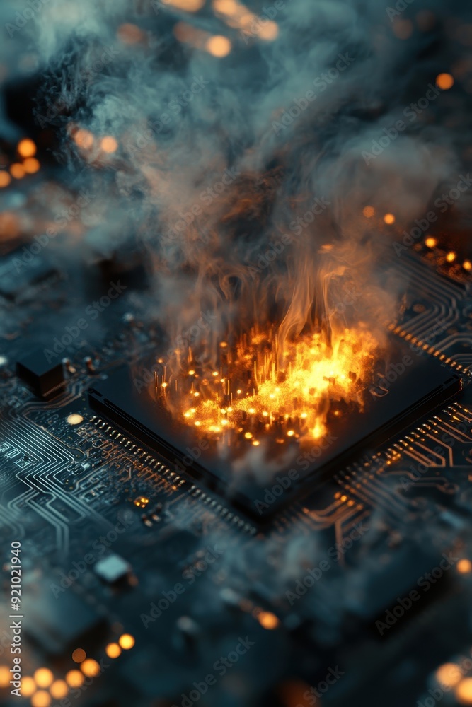 Overheating Processor, Smoke and Fire Overheating Processor, Smoke and Fire