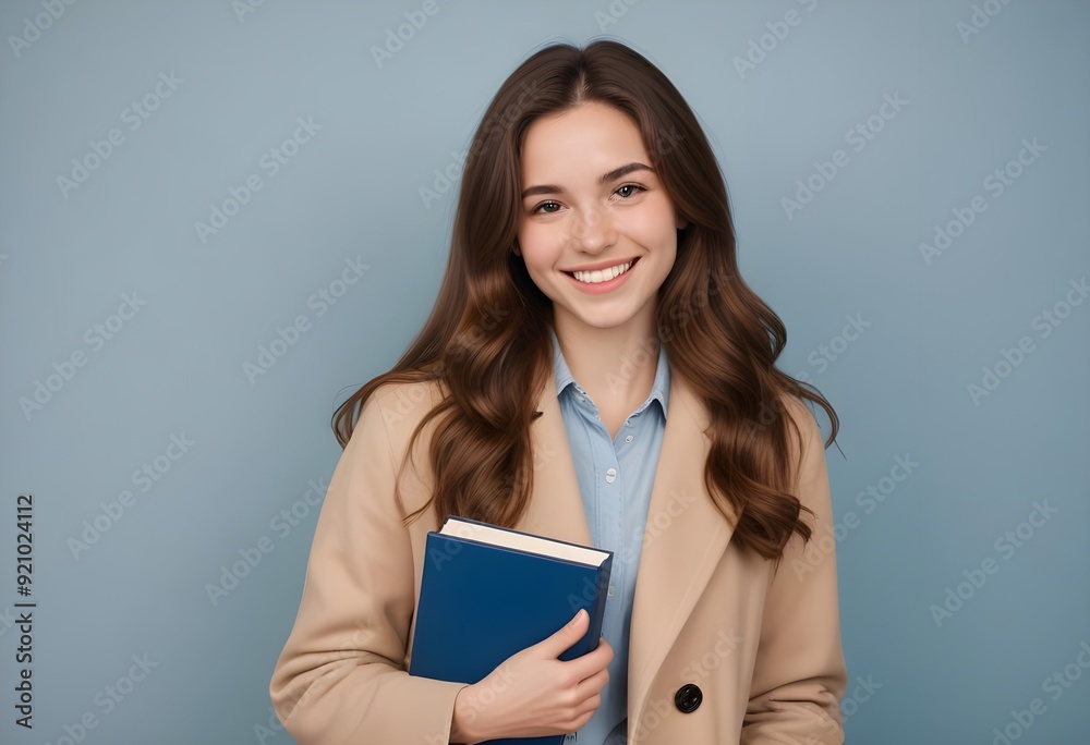 A young Latin student girl is smiling happily with her backpack A young Latin student girl is smiling happily with her backpack