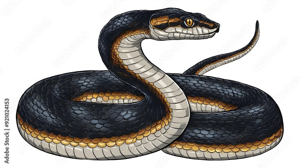 Obraz premium Elegant cobra snake in guarded position