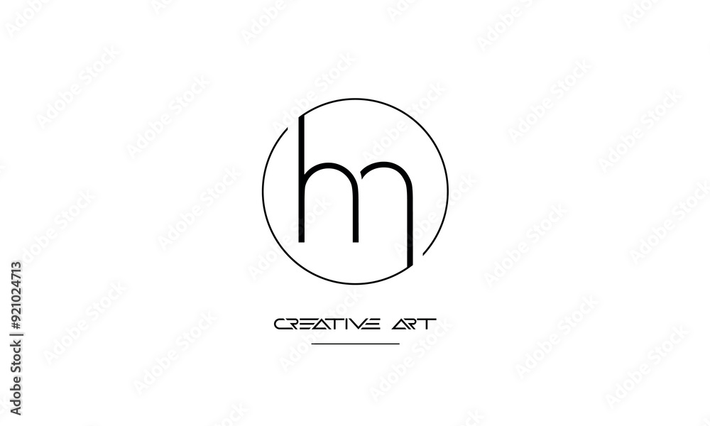 HM, MH, H, M abstract letters logo monogram HM, MH, H, M abstract letters logo monogram