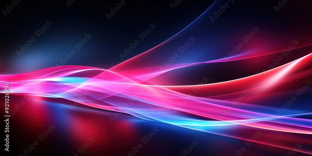 Abstract pink and blue glowing lines on a dark background. Abstract pink and blue glowing lines on a dark background.