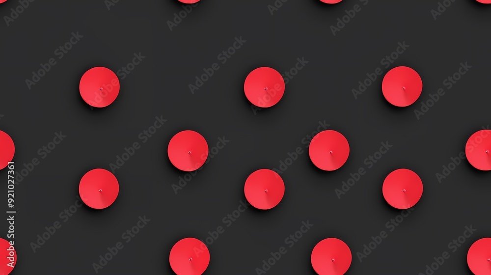 Red Circles on a Black Background Red Circles on a Black Background