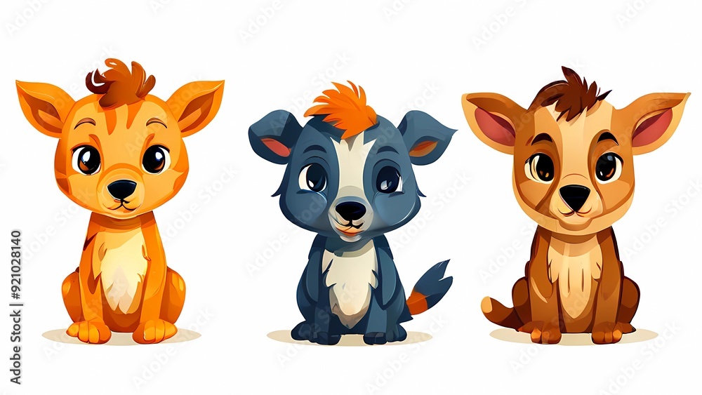 Naklejka premium Cute animal vector images full of natural colors and nuances