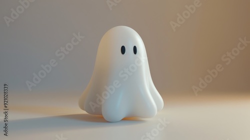 Serene Minimalist Ghost Floating in Ethereal Space