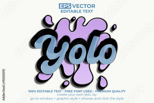 Yolo text effect graffiti style	