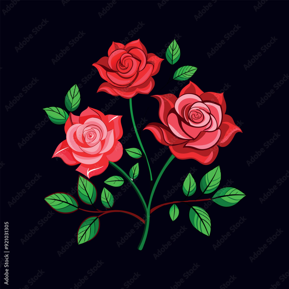 Vector rose clipart design template illustration Vector rose clipart design template illustration