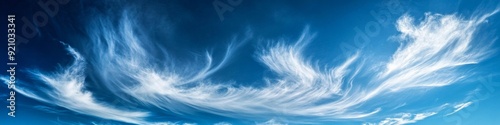 White fluffy clouds on blue sky. Abstract cloudscape background