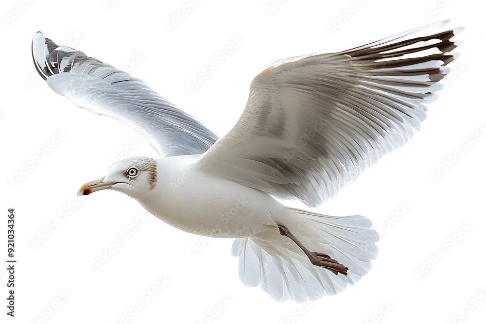 Obraz premium Gaviota volando sobre fondo transparente