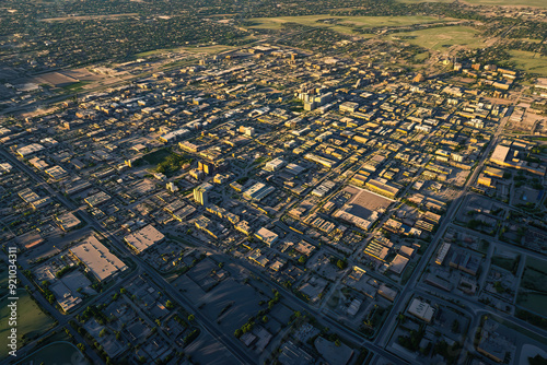 Technical aerial visual, 3D LiDAR GIS aerial map satellite scan model isolated, showing McAllen , USA. Elevation, topography, render photo