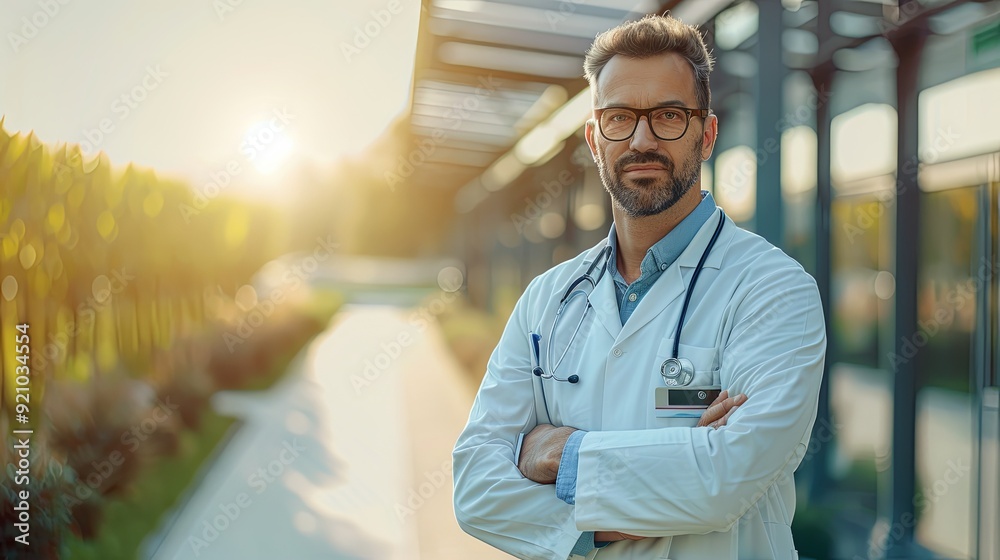 Photo of confident male doctor at hospital Photo of confident male doctor at hospital