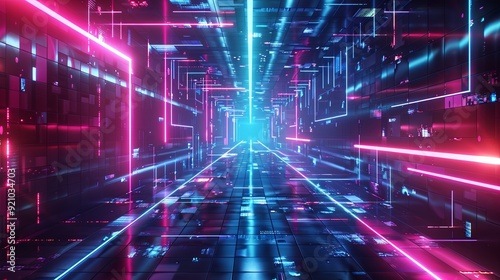 Technology Pink Blue Background