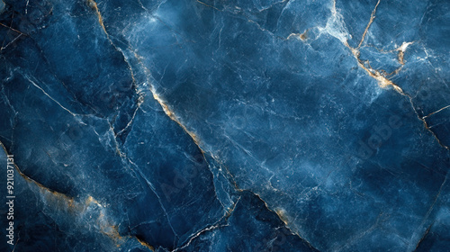 sea blue and gold marble stone textured background 
