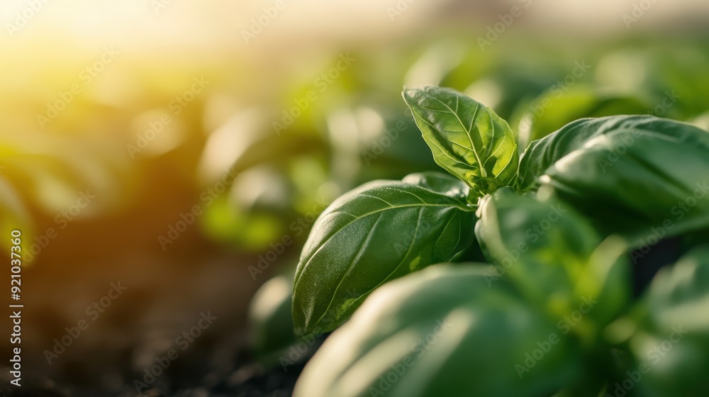 A refreshing image highlighting a close-up of vibrant basil leaves, with sunlight creating a beautiful illumination, emphasizing the freshness and natural beauty of the plant. A refreshing image highlighting a close-up of vibrant basil leaves, with sunlight creating a beautiful illumination, emphasizing the freshness and natural beauty of the plant.