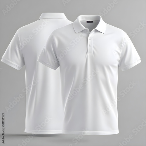 Blank White Polo T Shirt Mockup for young man AI generated