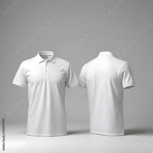 Blank White Polo T Shirt Mockup for young man AI generated