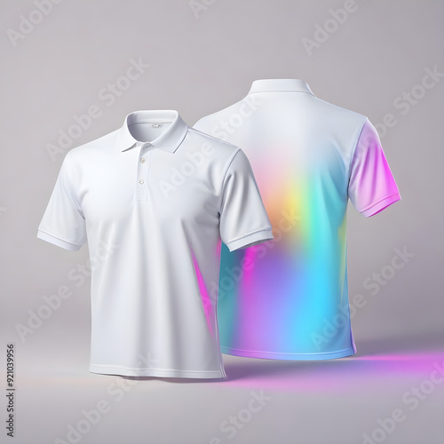 Blank White Polo T Shirt Mockup for young man AI generated