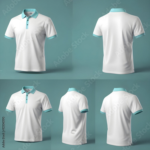 Blank White Polo T Shirt Mockup for young man AI generated