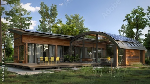 A sustainable home project using eco-friendly materials and renewable energy systems, designed to reduce the environmental footprint.
